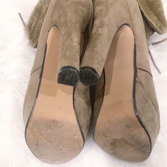 LILIANA Faux Fur Lace Up Ankle Booties with Heels - Picture 3 of 7